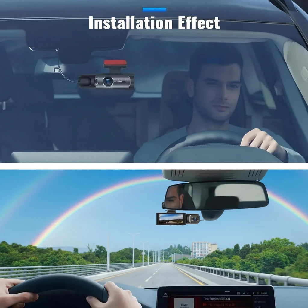 1080P Dual Lens Dash Cam | Front & Rear Night Vision | G-Sensor | 3.16" IPS Display